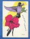 CPSM Bonne Année - Illustrateur P HUGUET Oiseau Bec D' Hirondelle Et Fleur D' Hibiscus  14 Cm/10 Cm - Huguet