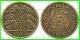 GERMANY REPÚBLICA DE WEIMAR 5 PFENNIG DE PENSIÓN (1923 CECA-G) MONEDA DEL AÑO 1923-1925 (RENTENPFENNIG KM # 32 - 5 Renten- & 5 Reichspfennig