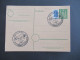 Bizone Bauten Ganzsache Mit Verzähnter Notopfer Marke Und Sonderstempel 1952 Iserlohn Briefmarken Ausstellung / Posthorn - Storia Postale