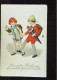 Grußkarte- Zeichnung: "Einschulung" 2 Mädchen Mit Zuckertüte Vom 16.4.1928 Mit 8 Pf Beethoven - Premier Jour D'école