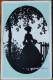 Rolf Winkler Artist Signed Postcard 140/1342 Woman In A Dress - Scherenschnitt - Silhouette