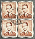 BEL1068UAx4BS - King Baudouin - Block Of 4 X 4.50 F Used Stamps - Belgium - 1962 - 1953-1972 Brillen