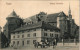 Torgau Mann Mit Fuhrwerk, Strassen Ansicht Schloss Hartenfels 1910 - Torgau