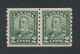 2x Canada Coil Stamps Pair Of #161-2c MNH F/VF Gum Crease Guide Value= $80.00 - Roulettes