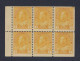 6x Canada WW1 Admiral Stamps; #105b -1c BP Of 6 MNH F+ GV= $120.00 (SC16) - Heftchenblätter