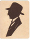 N°21263 - Silhouette - Profil D'un Homme En Costume Et Portant Un Chapeau - Silhouettes