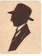 N°21263 - Silhouette - Profil D'un Homme En Costume Et Portant Un Chapeau - Scherenschnitt - Silhouette