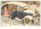 N°12341 - Hannes Petersen - Vive Saint-Nicolas - Enfants Sortant D'une Voiture Sous La Neige - Saint-Nicolas