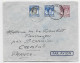 MALAYA SINGAPORE 50C+20C+10C LETTRE COVER AVION SINGAPORE 1954 TO FRANCE - Singapour (...-1959)