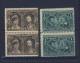 4x Canada 1908 Quebec MNH Stamps; 2x Pairs #96-1/2c #97-1c Guide Value = $40.00 - Neufs