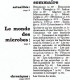 Revue SCIENCES DU MONDE  Le Monde Des Microbes   N° 94  1971 - Wissenschaft