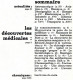Revue SCIENCES DU MONDE  Les Découvertes Médicales  N° 90  1971 - Ciencia