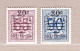 1954 Nr 941-42(*) Zonder Gom.Cijfer Op Heraldieke Leeuw. - 1951-1975 Leone Araldico
