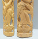 Delcampe - - 2 STATUETTES BOIS SCULPTE DEESSE INDONESIENNE LAKSHMI HINDOUISME  VITRINE    E - Asiatische Kunst