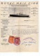 1926. KINGDOM OF SHS,SERBIA,BELGRADE OFFICE,ROYAL MAIL LINE FOR CANADA,NY,LATIN AM,STEAM BOAT,2 STATE REVENUE STAMPS - Briefe U. Dokumente