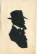 SILHOUETTES DECOUPEES D'un HOMME Avec Son CHAPEAU - Sa BARBE Et Son NOEUD PAPILLON - LOT De 2 CPA - Scherenschnitt - Silhouette