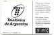 Phonecard - Argentina, Telefónica Argentina, N°1108 - Verzamelingen
