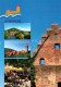 73213880 Gemuenden Main Panorama Dreifluessestadt Kirche Restaurant Burgruine Ge - Gemünden