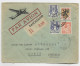 FRANCE CHAINE 50CX2 +5FR FLANDRE +3FR IRIS LETTRE COVER REC AVION CARCASSONNE 15.3.1945 POUR TUNISIE - 1944 Marianne Van Algerije