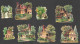 8 CHROMO DECOUPIS  / PETITS ELEMENTS DE DECOR MAISONS ARBRES PONT D3459 - Motif 'Noel'