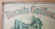 Ancienne Affiche Publicitaire Originale Biscuits Guillout Circa 1900 - Carton Très épais 56x38cm - Lithographie J. Minot - Affiches