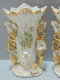 -JOLIE PAIRE De VASES De MARIEE XXe BELLES DORURES FLEURS Rehauts émail Déco       E - Arte Religiosa