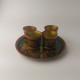 Vintage Khokhloma Wooden Set Of 4 Glasses And Tray Hand Painted Russia #5511 - Löffel