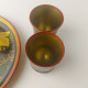 Delcampe - Vintage Khokhloma Wooden Set Of 4 Glasses And Tray Hand Painted Russia #5511 - Cuillères