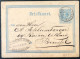 Pays-Bas, Entier-carte D'Amsterdam - Cachet PAYS-BAS PAR BRUXELLES17.6.1876 (au Verso) - (A414) - Postwaardestukken