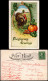 Thanksgiving / Erntedankfest Turkey Truthahn Kürbis 1906 Goldrand/Prägekarte - Thanksgiving