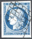 [O SUP] N° 4, 25c Bleu Très Frais Et Grande Marge, Obl Centrale - Cote: 65€ - 1849-1850 Ceres