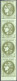 [**/* SUP] N° 39C, 1c Olive (1er Etat). Splendide Bande De 4 Verticale Bien Margée Avec Joli Bord De Feuille - Pleine Go - 1871-1875 Ceres