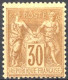 [* SUP] N° 80, 30 Brun-jaune (II), Légère Trace - Grande Fraîcheur - Cote: 120€ - 1876-1878 Sage (Type I)