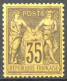 [* SUP] N° 93, 35c Violet-noir/jaune (II), Excellent Centrage. Légère Trace Et Très Frais - Plusieurs Signatures Dont Br - 1876-1878 Sage (Type I)