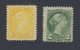 2x Canada Small Queens; #35-1c F/VF MH #36-2c F MNG Guide Value = $80.00 - Ongebruikt