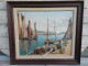 Ancien Tableau Marine Pêcheurs Bretagne Signé L. Masson Paysage Breton - Olii