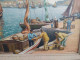 Ancien Tableau Marine Pêcheurs Bretagne Signé L. Masson Paysage Breton - Oils