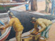 Delcampe - Ancien Tableau Marine Pêcheurs Bretagne Signé L. Masson Paysage Breton - Olieverf