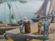 Delcampe - Ancien Tableau Marine Pêcheurs Bretagne Signé L. Masson Paysage Breton - Olieverf