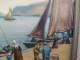 Delcampe - Ancien Tableau Marine Pêcheurs Bretagne Signé L. Masson Paysage Breton - Olii