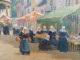 Delcampe - Ancien Tableau Marché Breton Signé L. Masson  Signé L. Masson (Lucien Masson) - Olii