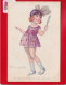 Jolie CPA Illustrateur Italien BOMPARD Petite Fille Miroir Cinéma Circa 1930 - Bompard, S.