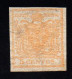 * 1850 Lombardo Veneto 5 Cent Ocra Controstampa Capovolta Cert Ferrario Sass.n 13( 47500) - Lombardo-Venetien