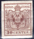 * 1850 Lombardo Veneto 30 Cent Bruno Nuovo Con Gomma Sass. N8 (II Tipo) (21000) - Lombardije-Venetië