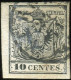 Us 1854 - Lombardo Veneto - C 10 Nero Carta A Macchina Usato - Lombardy-Venetia