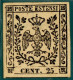 * 1852 Modena Sassone  N4 25 Cent  Camoscio (550) - Modène