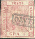 Us 1858 - Napoli - 5 Grana Carminio Vivo (9a) II Tavola, Filigrana Linea Sinoidale  Visibile - Naples