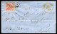 Ltr 1858 - Napoli - Lettera Da Ostuni A Napoli, 2 Gr Rosa Lillaceo I (5a) Svolazzo Tipo 10 Punti 11, Cert. Viesti - Napoli