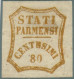 * 1859 PARMA Governo Provvisorio 80 Cent Bistro Cert Colla Lieve Spellatura - Parma