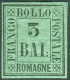 * 1859 Romagne - 3 Baj  Verde Scuro (4) Nuovo Con Gomma Originale (160) - Romagne